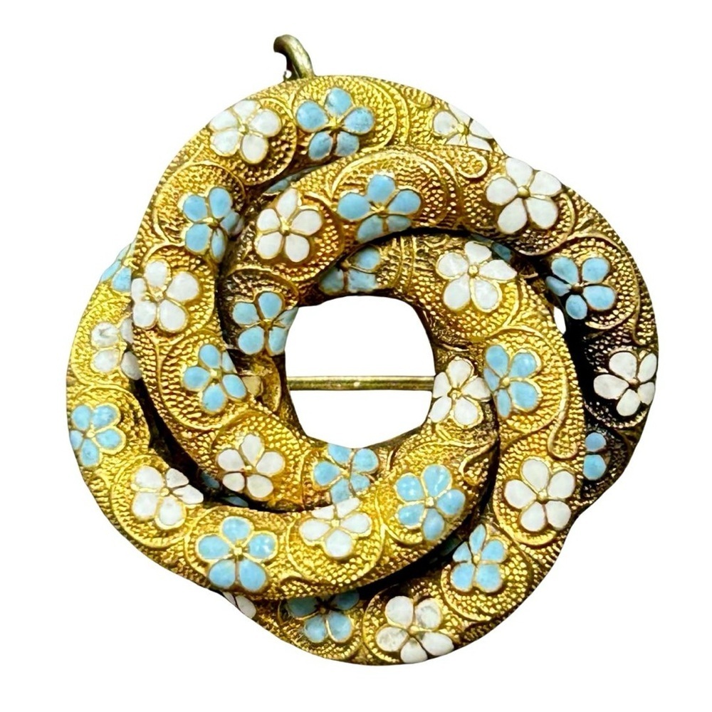 Floral Cloisonné (Gold & Enamel) Knot Pin
